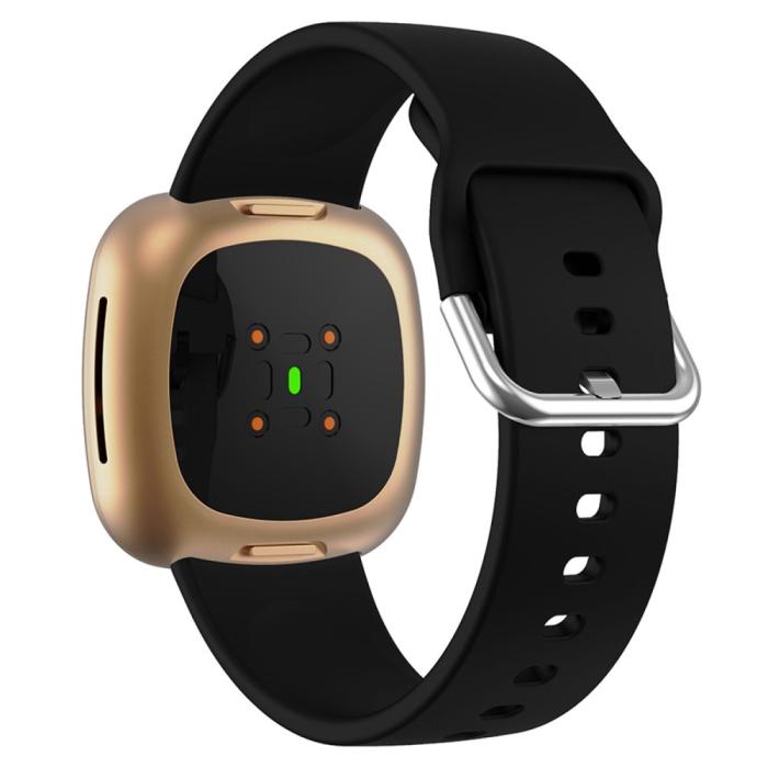 Bild 1, Fitbit Versa 4/Sense 2 Klockarmband Silikon Svart