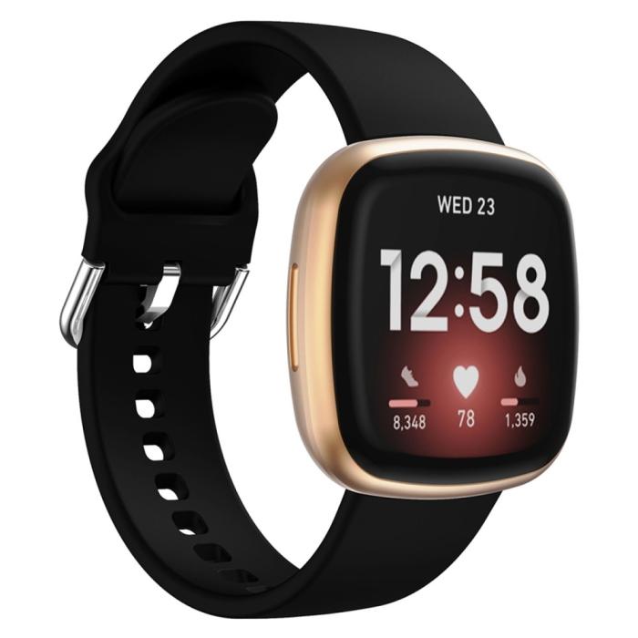 Bild 2, Fitbit Versa 4/Sense 2 Klockarmband Silikon Svart