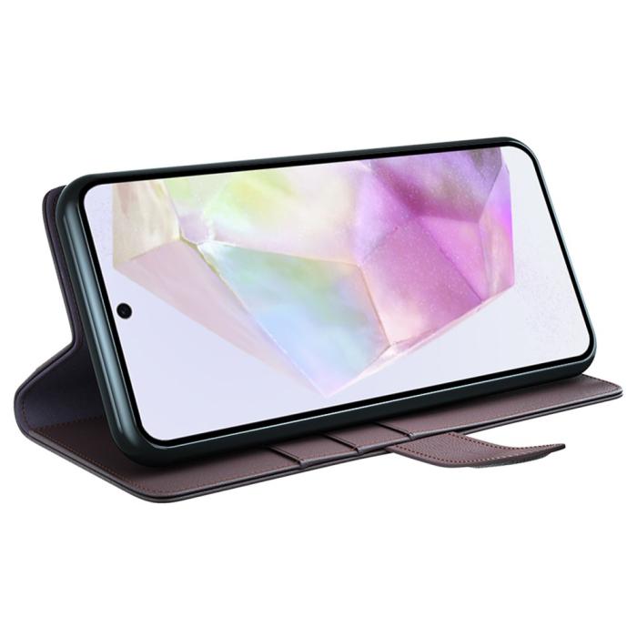 Bild 3, Samsung Galaxy A36 5G/A56 5G Fodral Premium Äkta Läder Brun