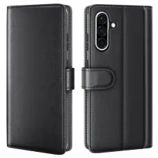 Samsung Galaxy A36 5G/A56 5G Fodral Premium &Auml;kta L&auml;der Svart