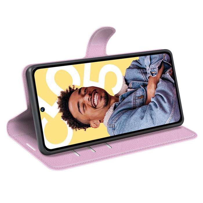 Bild 3, Google Pixel 8 Fodral Litchi Textur Ljus Rosa