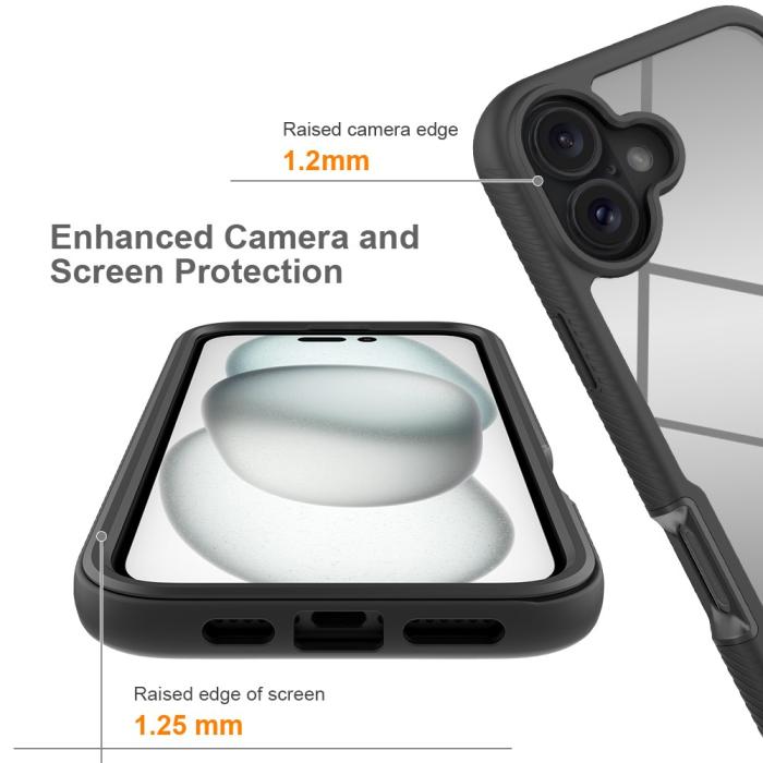 Bild 3, iPhone 16 Plus Skal 360 Hybrid Defense Svart