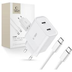 Tech-Protect 20W V&auml;ggladdare PD Inkl. USB-C Kabel Vit