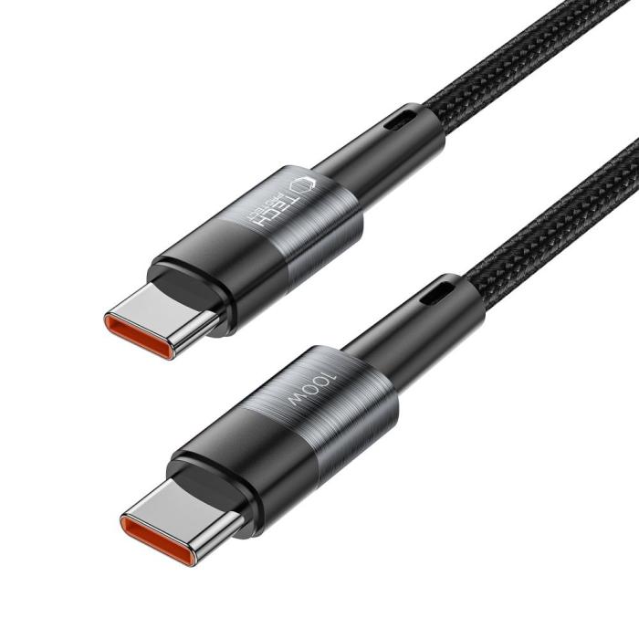 Bild 2, Tech-Protect 0.25 m 100W/5A PD USB-C - USB-C Kabel UltraBoost Grå