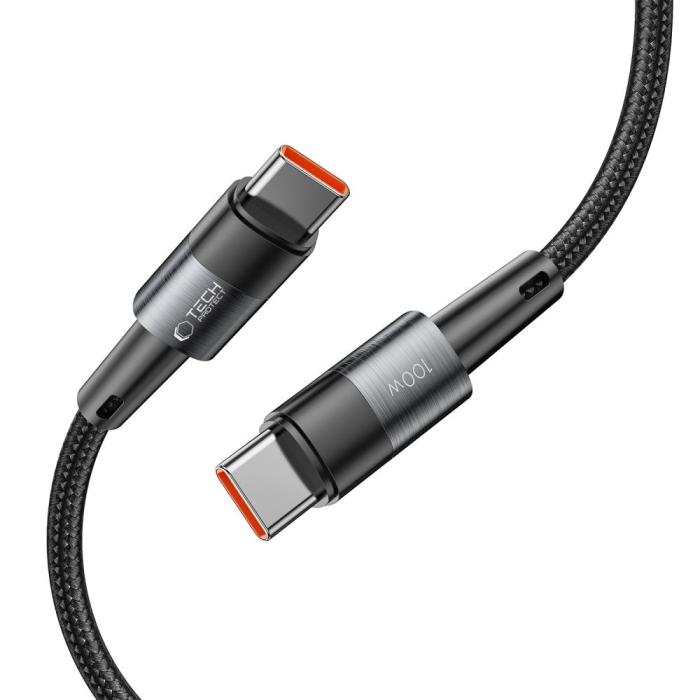 Bild 3, Tech-Protect 0.25 m 100W/5A PD USB-C - USB-C Kabel UltraBoost Grå