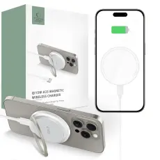 Tech-Protect 15W Qi Magnetisk MagSafe Laddare Tr&aring;dl&ouml;s Vit