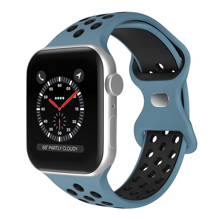 Bild 2, Sportarmband Dual-Color Apple Watch 41/40/38 mm (M/L) Blå/Svart