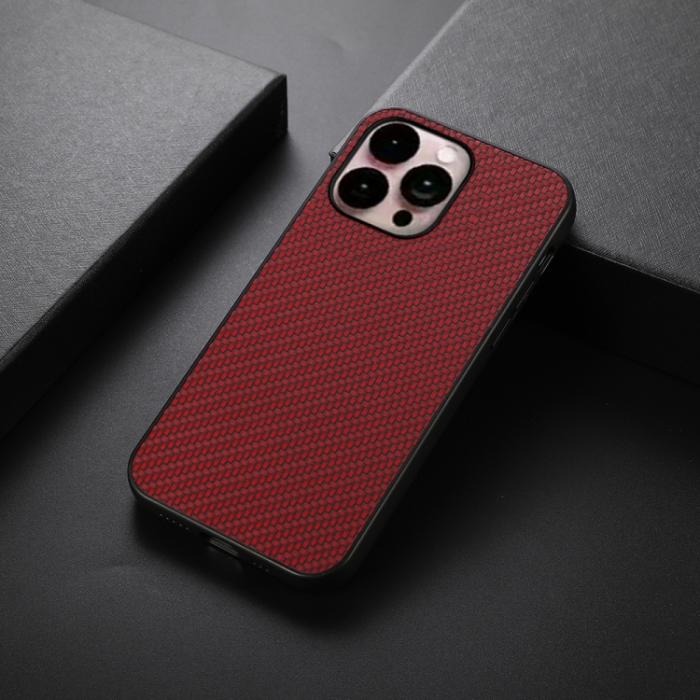 Bild 3, iPhone 14 Pro Max Skal Kolfiber Textur Röd
