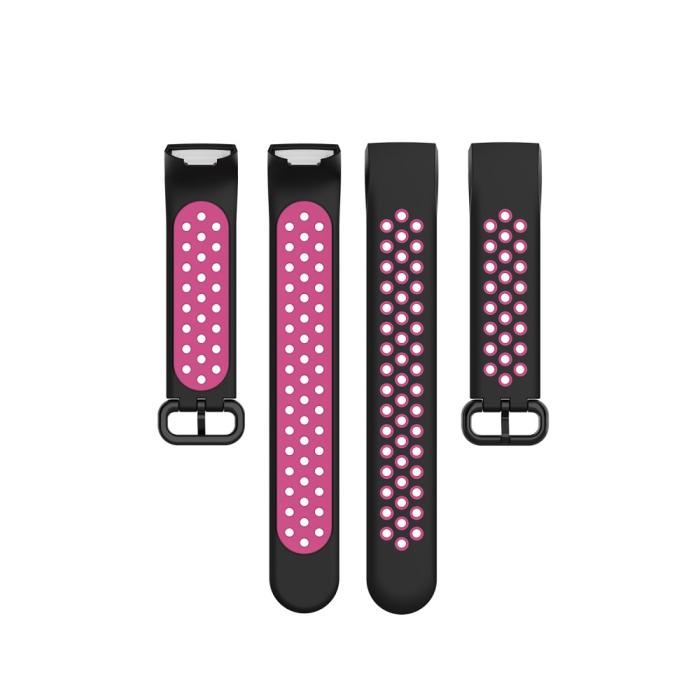 Bild 5, Fitbit Charge 4/3 Silikon Träningsarmband Svart/Rosa