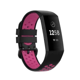 Fitbit Charge 4/3 Silikon Träningsarmband Svart/Rosa