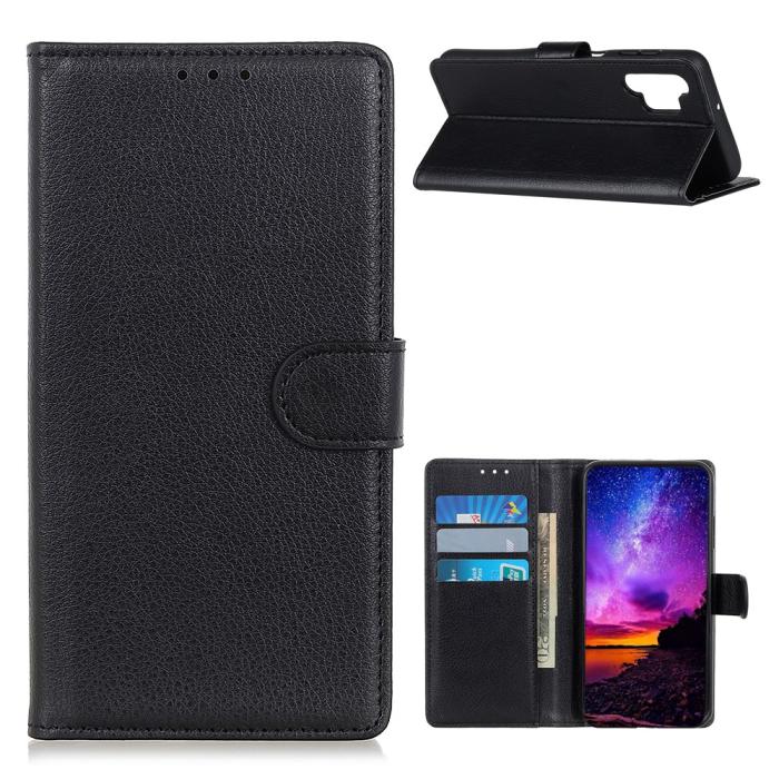 Bild 1, Samsung Galaxy A32 5G - Litchi Textur Fodral - Svart