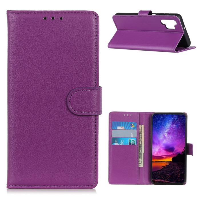 Bild 1, Samsung Galaxy A32 5G - Litchi Textur Fodral - Lila