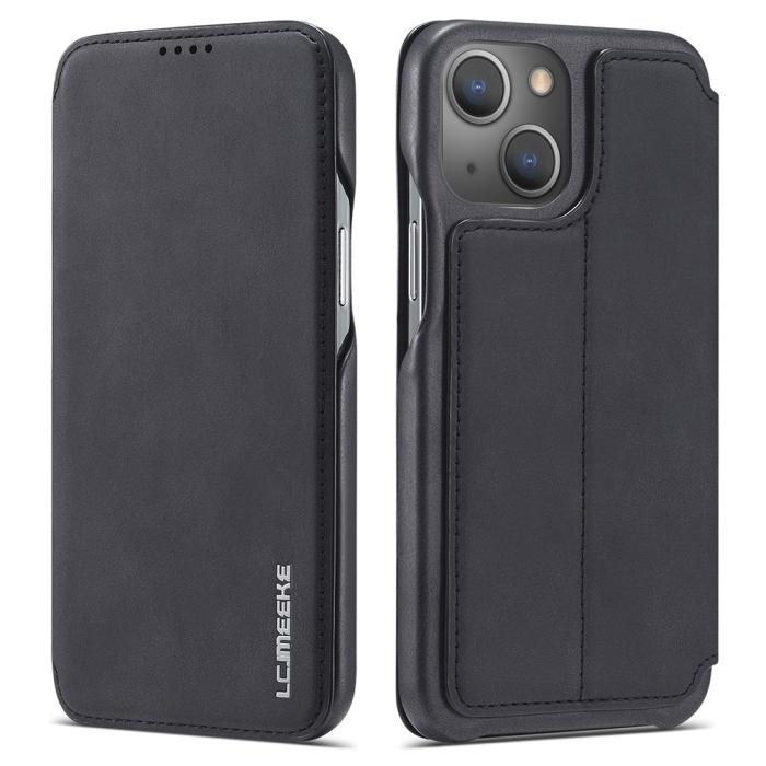 Bild 1, iPhone 13 Mini - LC.IMEEKE Retro Flip Fodral - Svart