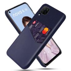 Huawei P40 Lite - Skal med plats för kort - Mörk Blå