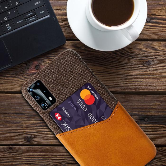 Bild 2, Huawei P40 - Skal med plats för kort - Brun