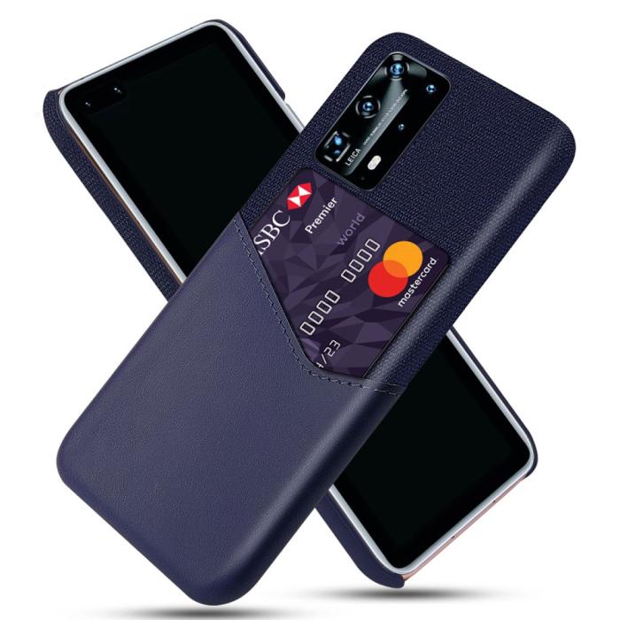 Bild 1, Huawei P40 - Skal med plats för kort - Mörk Blå