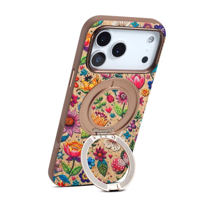Bild 4, DENIOR iPhone 18 Pro / 17 Pro Skal MagSafe Ringstativ Blommor