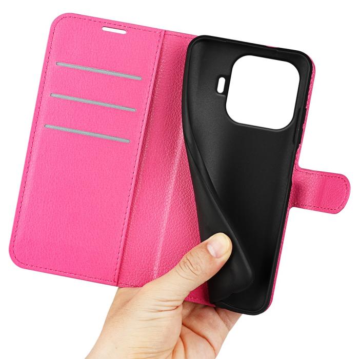 Bild 3, Xiaomi 17T Pro Fodral Litchi Läder Mörk Rosa