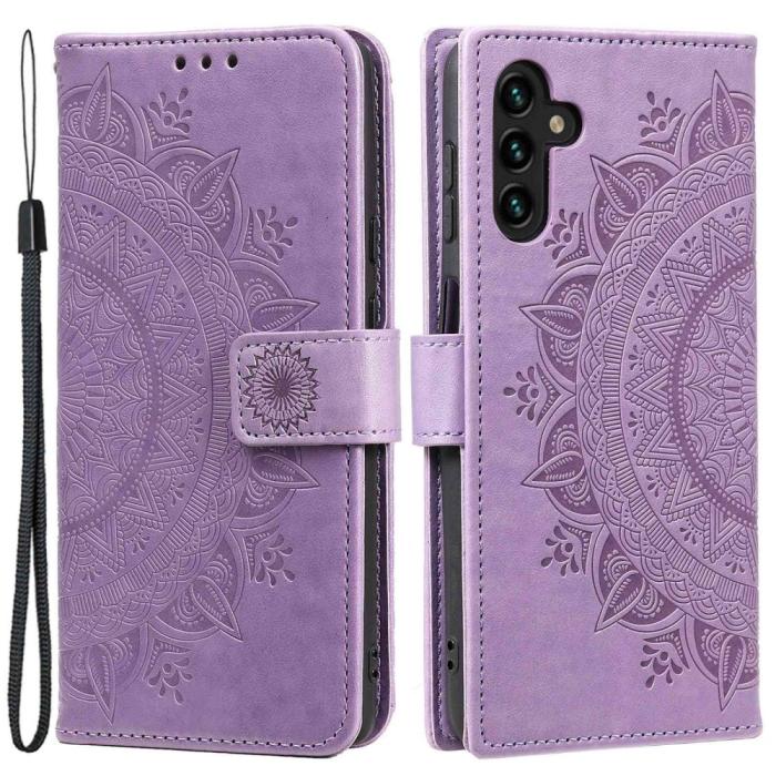 Bild 1, Samsung Galaxy A54 5G Fodral Mandala Läder Lila