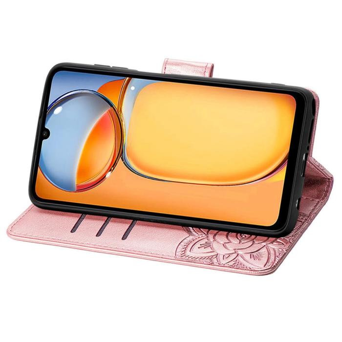 Bild 3, Xiaomi Redmi 13C 4G Fodral Big Butterfly Roséguld