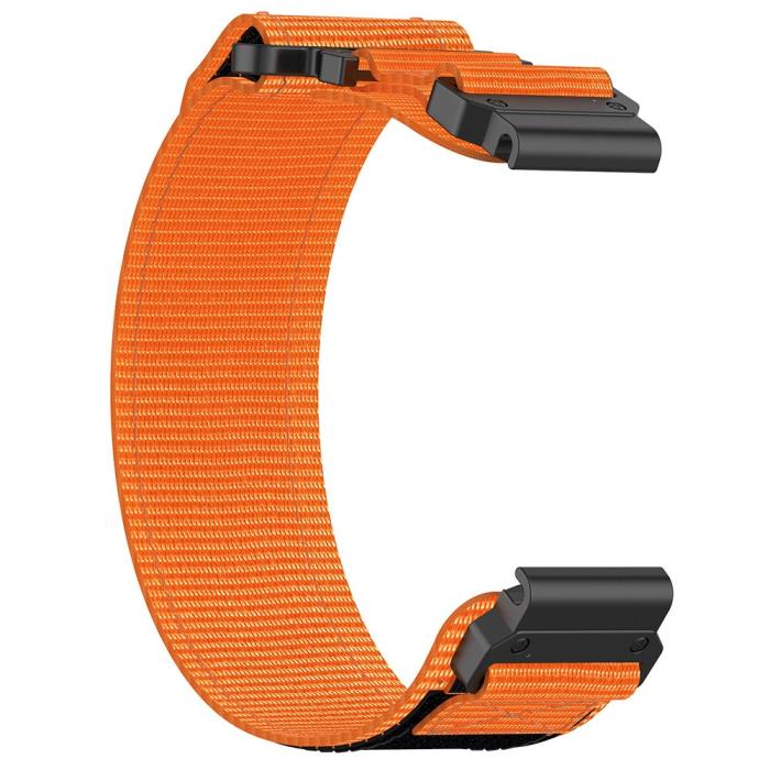 Bild 2, Klockarmband 26 mm Nylon Justerbart Orange/Svart