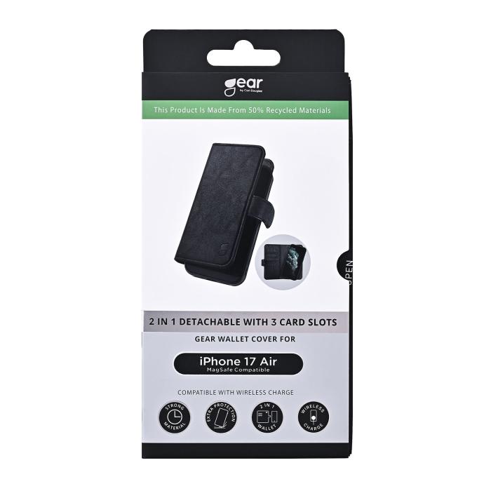 Bild 5, Gear iPhone Air 2in1 MagSafe Magnet Fodral / Skal Svart
