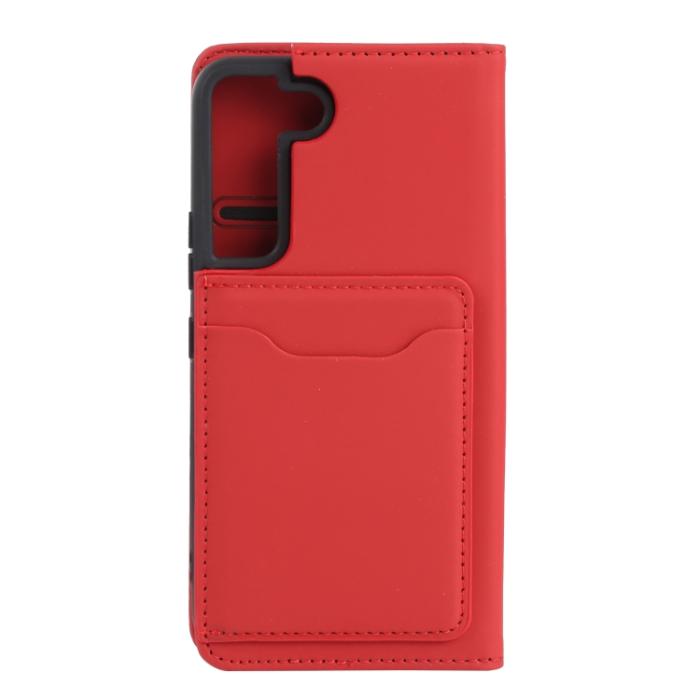 Bild 3, Samsung Galaxy S22 Fodral Flip Läder Med Kortfack Röd