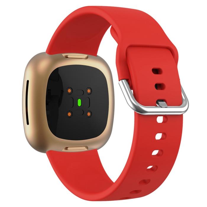 Bild 1, Fitbit Versa 4/Sense 2 Klockarmband Silikon Röd