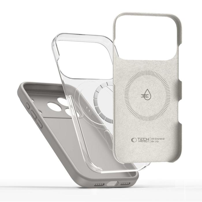 Bild 2, Tech-Protect iPhone 17 Pro Skal MagSafe Silicone Stone Grey