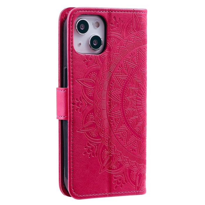 Bild 6, iPhone 15 Fodral Mandala Läder Rosa
