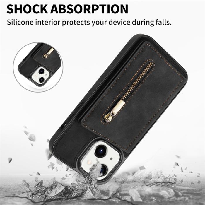Bild 5, iPhone 15 Skal Läder Med Plånboksfunktion Svart