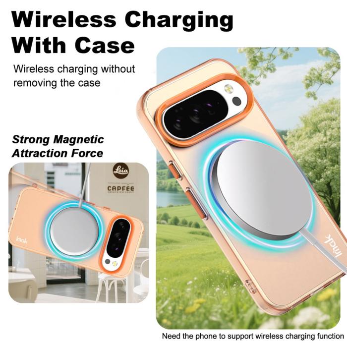 Bild 3, IMAK Google Pixel 10/10 Pro Skal MagSafe Anti Drop Orange