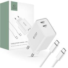 Tech-Protect 25W V&auml;ggladdare PD Inkl. USB-C Kabel UltraBoost Vit