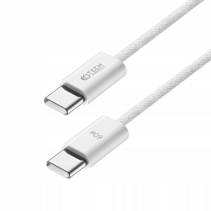 Bild 3, Tech-Protect 1 m 60W/3A PD USB-C - USB-C Kabel UltraBoost Vit