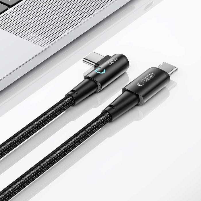 Bild 4, Tech-Protect 1 m 60W/6A USB-C - USB-C Kabel UltraBoost Grå