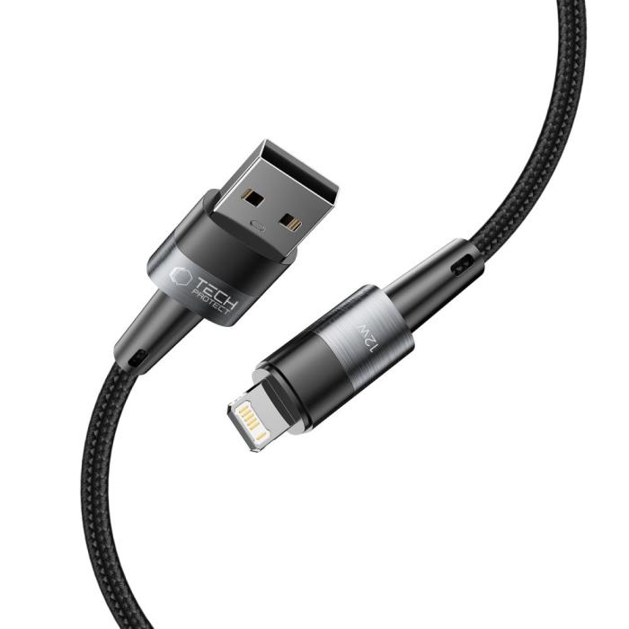 Bild 2, Tech-Protect 2 m 12W/2.4A Lightning Kabel UltraBoost Grå