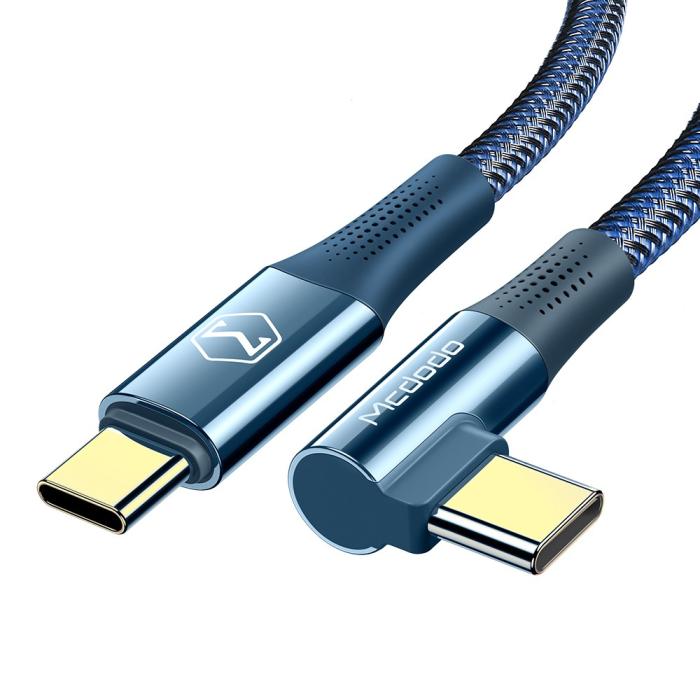 Bild 2, Mcdodo 1.2m 100W USB-C/USB-C Elbow Laddkabel Blå