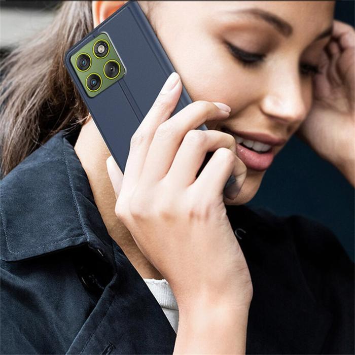Bild 6, Motorola Edge 70 Fodral Flip Läder Blå