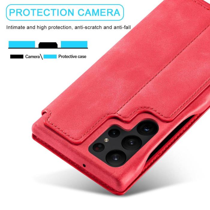 Bild 6, LC.IMEEKE Samsung Galaxy S23 Ultra Fodral Flip Läder Röd