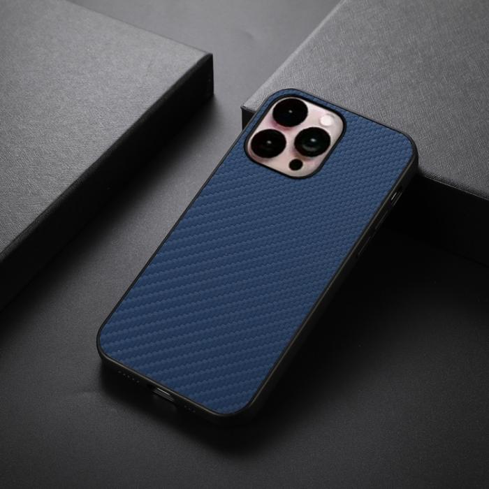 Bild 3, iPhone 14 Pro Max Skal Kolfiber Textur Blå