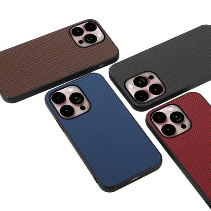 Bild 4, iPhone 14 Pro Max Skal Kolfiber Textur Blå