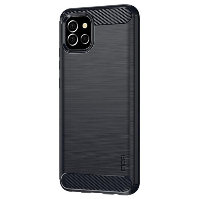 Bild 2, MOFI Samsung Galaxy A03 Skal Borstad Stål Textur Blå