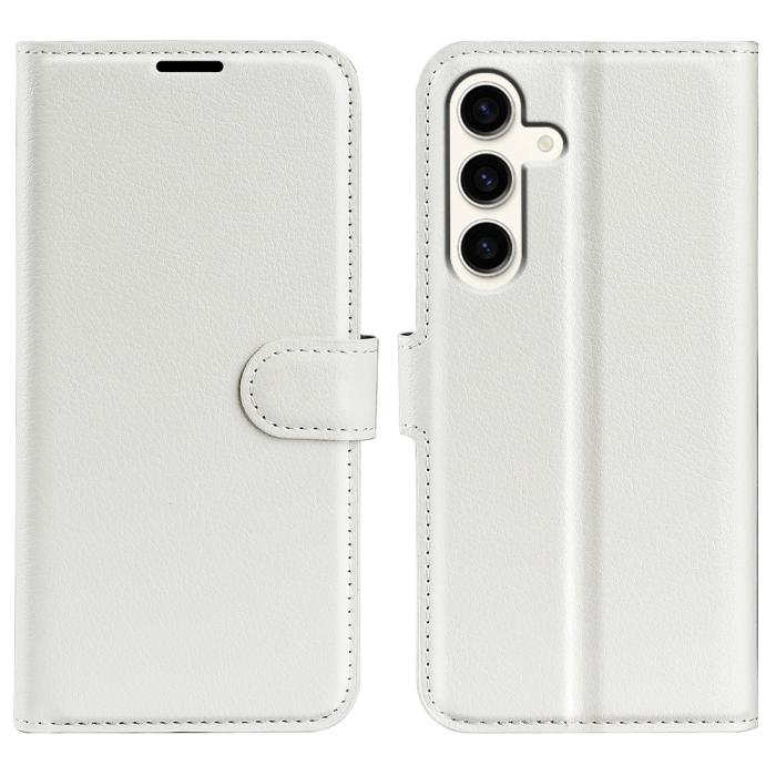 Bild 1, Samsung Galaxy S24 Plus Fodral Litchi Textur Vit
