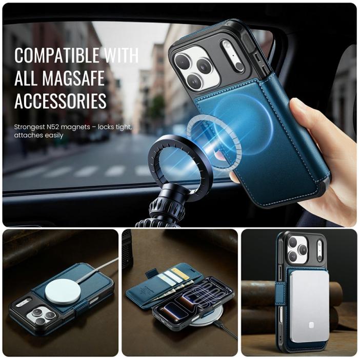 Bild 2, CASEME iPhone 17 Pro Max Skal RFID Plånbok Blå