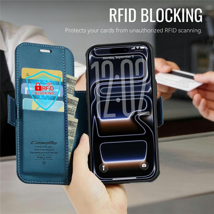 Bild 3, CASEME iPhone 17 Pro Max Skal RFID Plånbok Blå