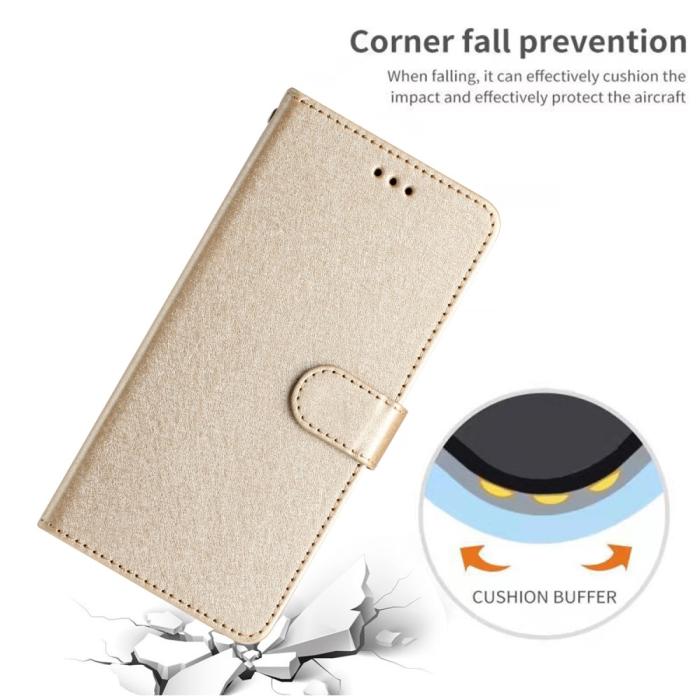 Bild 4, iPhone 16 Pro Max Fodral Silk Textur Med Snodd Guld
