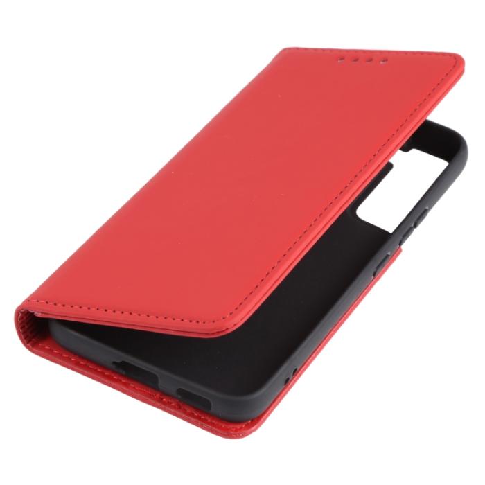 Bild 6, Samsung Galaxy S22 Fodral Flip Läder Med Kortfack Röd