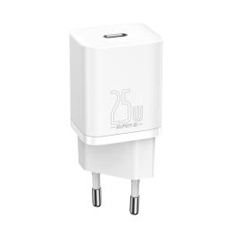 Baseus Super Si 25W PD QC Väggladdare USB-C Vit