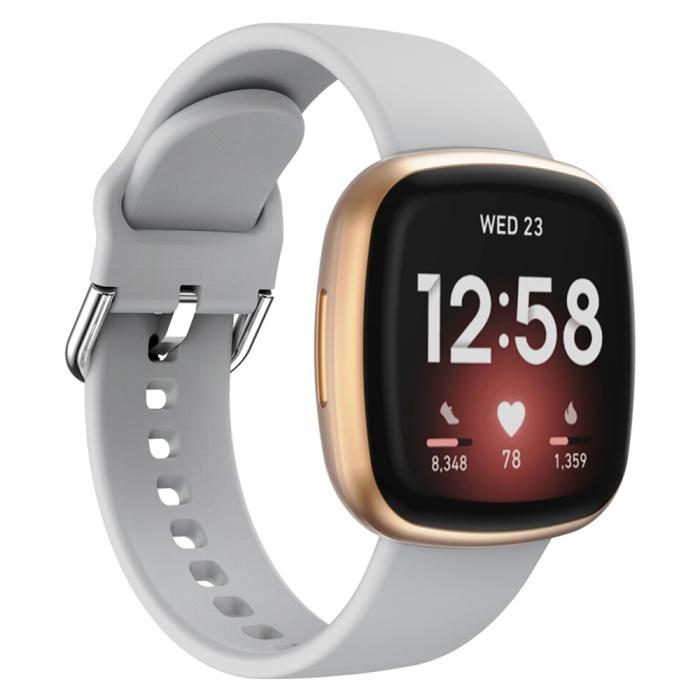 Bild 2, Fitbit Versa 4/Sense 2 Klockarmband Silikon Grå