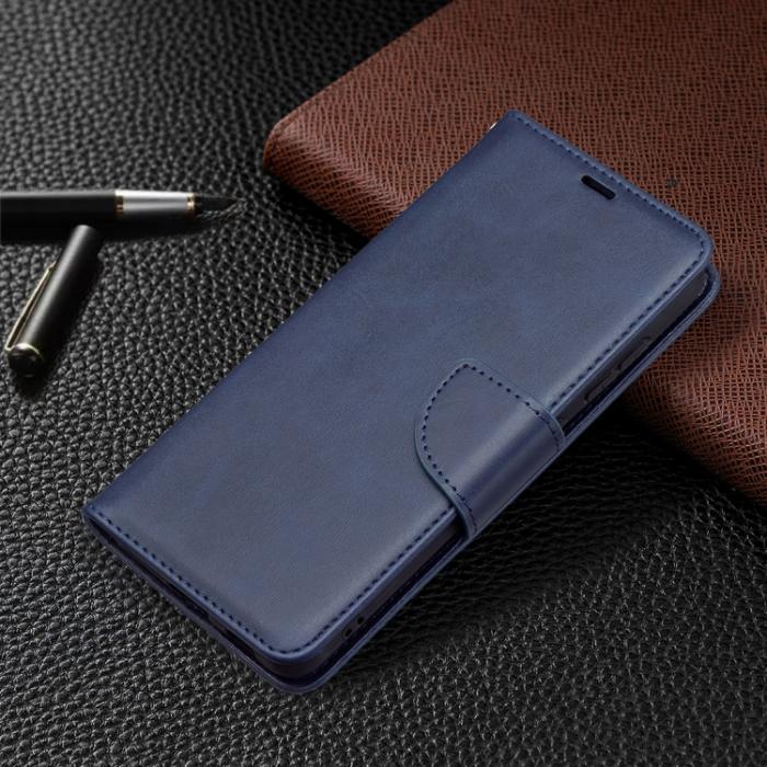 Bild 6, Samsung Galaxy S21 FE Fodral Solid Shark Läder Blå